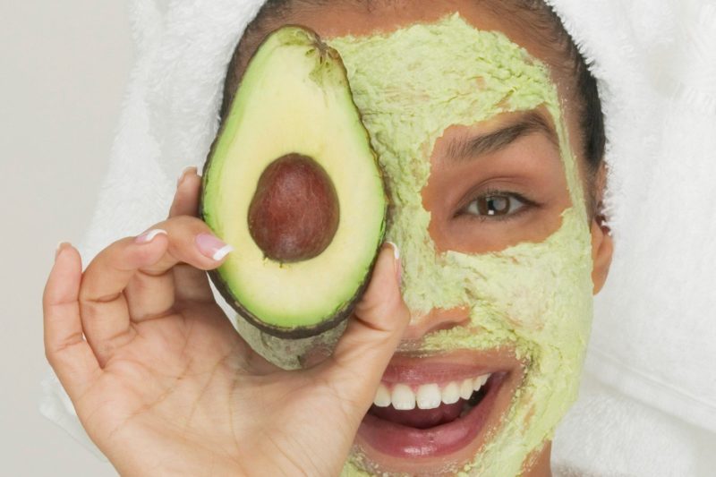Face mask with avocado