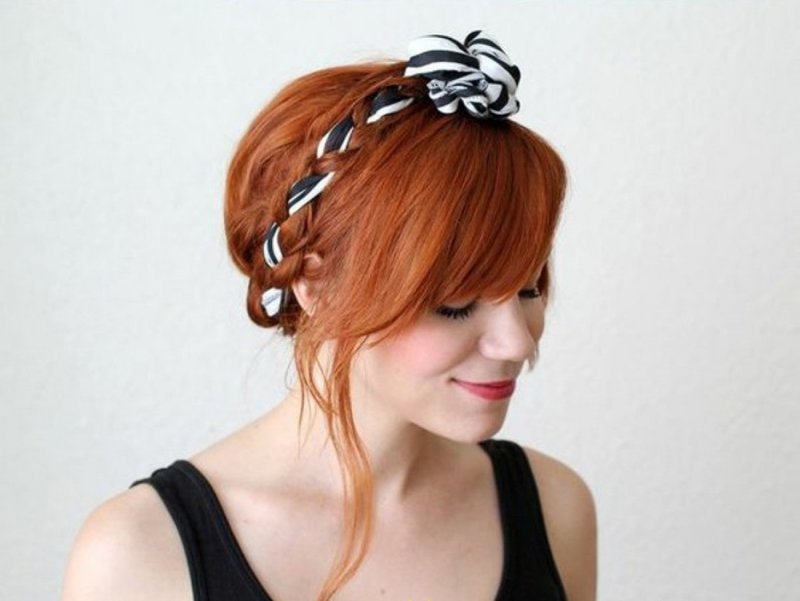 Ribbon woven into a braid