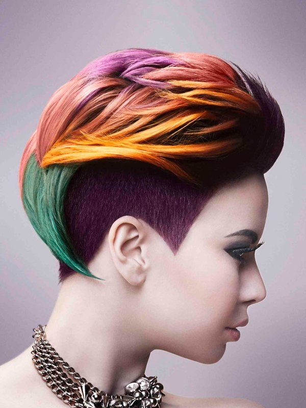 Girl with creative hair coloring