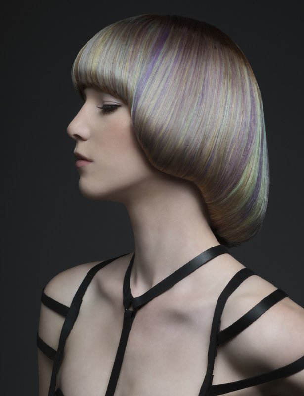 Sesson haircut girl with arched bangs