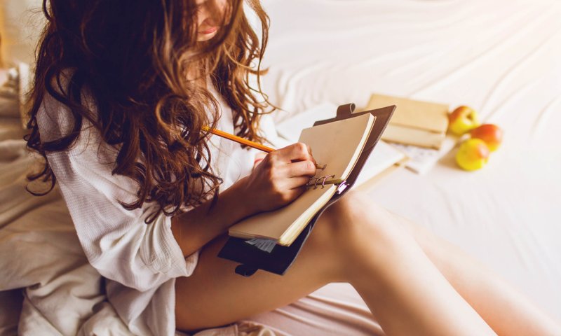 Girl writes a letter Girl writes a letter