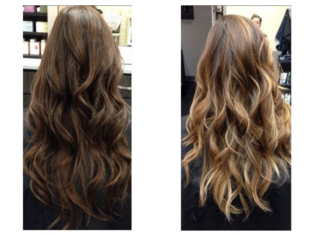 Shatush on dark hair: before and after photos