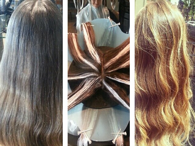 Shatush on dark hair: before and after photos