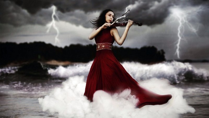 Thunderstorm woman dreams