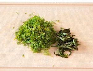 Greek salad with peppermint and oregano