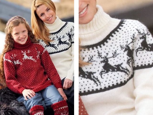 Knitting jacquard patterns: diagrams and description