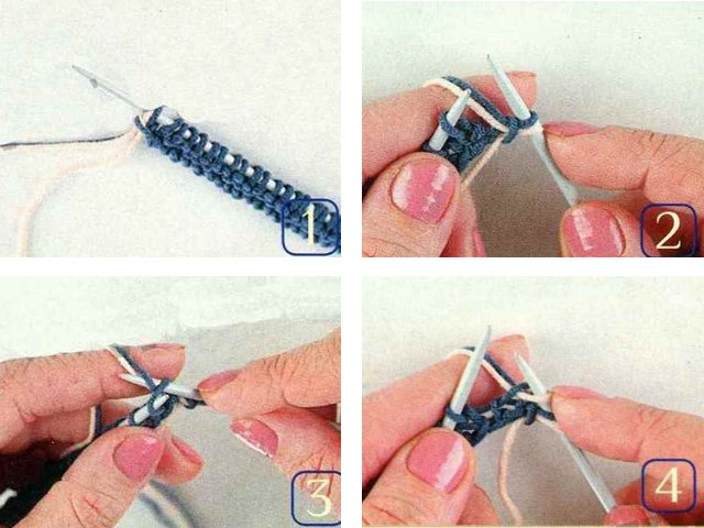 Knitting jacquard patterns: diagrams and description