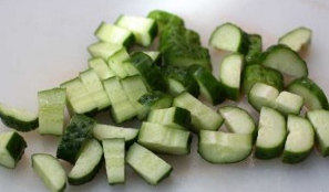 Vegetable salad with celery, cucumbers and Beijing cabbage