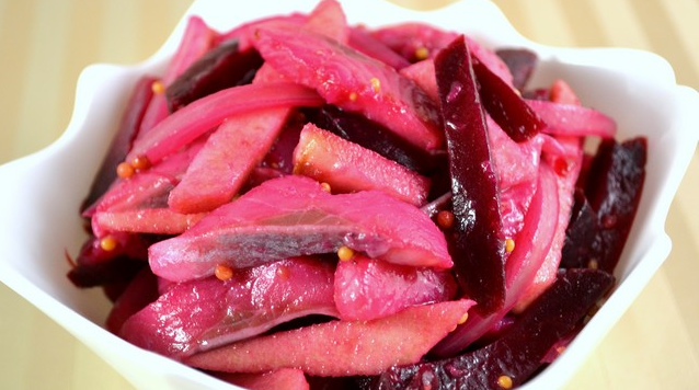 salad with herring and apple