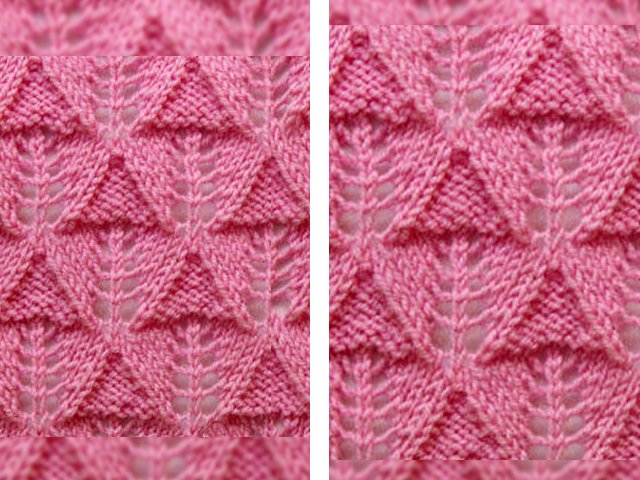 Knitting jacquard patterns: diagrams and description