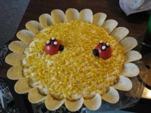 Sunflower Salad with Chicken Liver