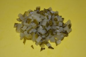 Green Pea Salad and Pickled Cucumbers