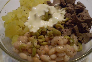 Canned Bean and Liver Salad