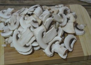 Pie with cabbage and mushrooms