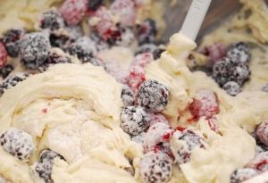 Sponge Cake with Frozen Currant Berries
