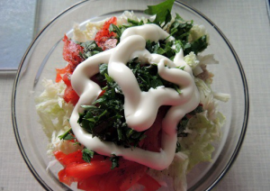 Salad Breeze with mushrooms and Beijing cabbage