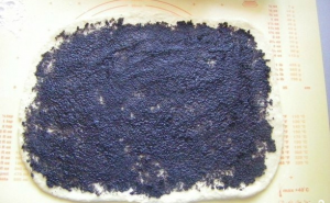 Pie with poppy grandmother's napkin