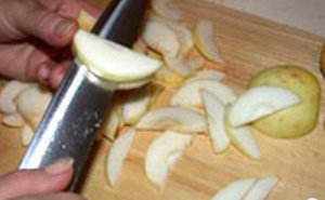 Pie with meat and apples