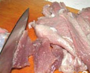 Pie with meat and apples