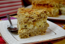 Oatmeal curd pie with apple filling