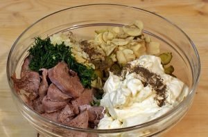 Tongue and Mushroom Salad