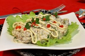 Tongue and Mushroom Salad
