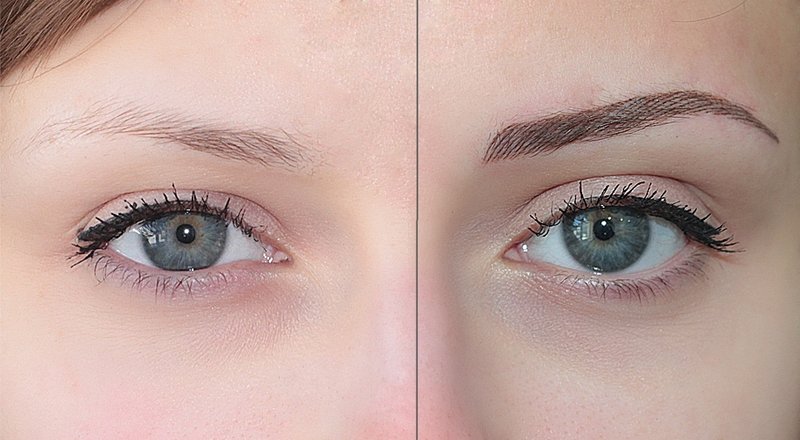 Before & After Eyebrow Hair Tattoo Eyebrow Tattoo