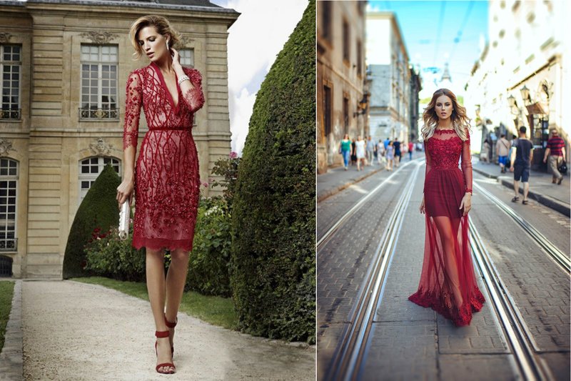 Transparent burgundy dresses Transparent burgundy dresses