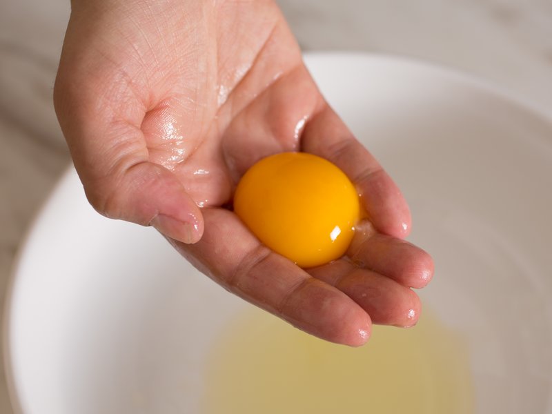 The use of yolk for hair