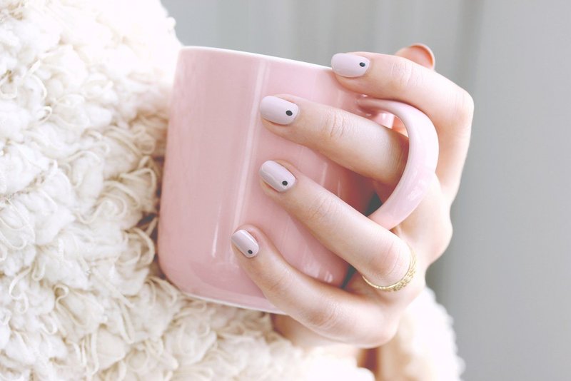 Delicate minimalist dots manicure. Delicate minimalist dots manicure.