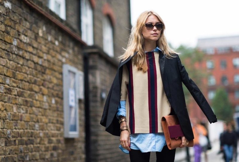 Shirt with a thin sweater and jacket Shirt with a thin sweater and jacket