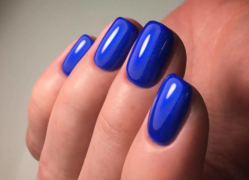 Blue gel polish manicure Blue gel polish manicure