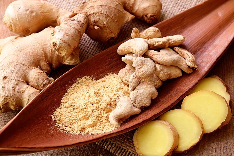 Ginger root in a hair mask