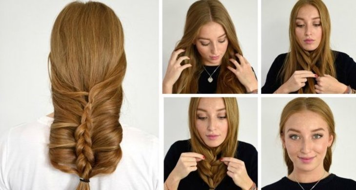 French braid inside out: step by step