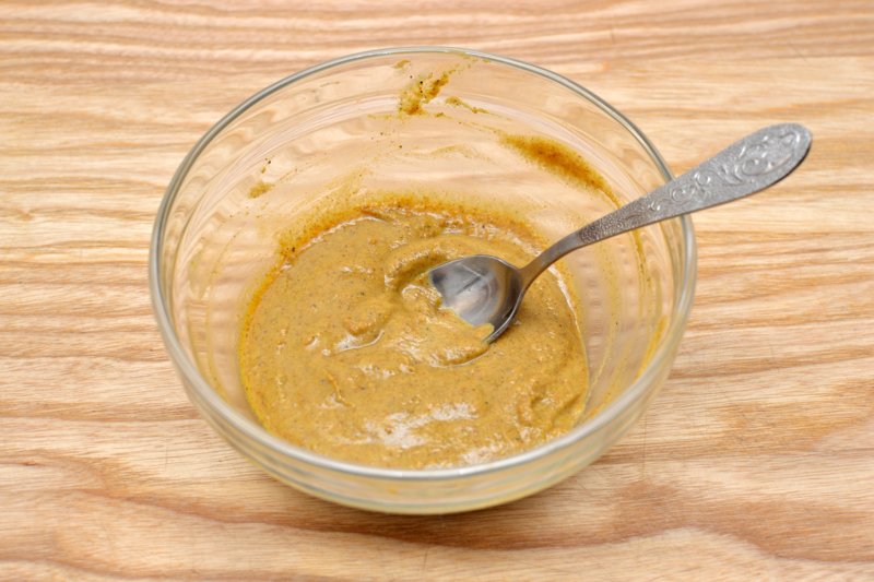 Mustard mask in finished form Mustard mask in finished form