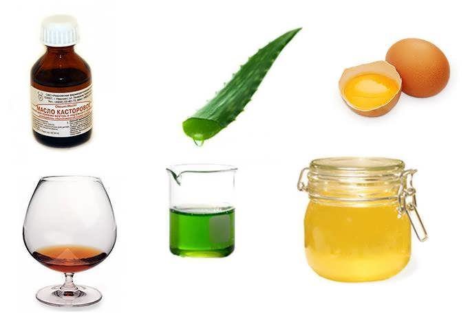 Mask of cognac, honey and eggs