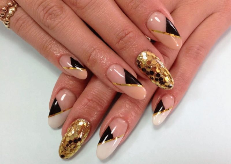 Golden geometry on long nails Golden geometry on long nails