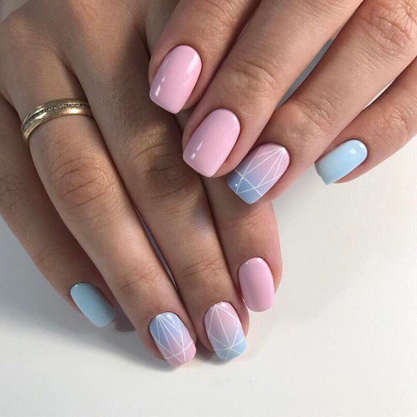 Ombre on short nails Ombre on short nails