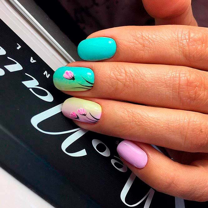 Spring floral manicure with shellac Spring floral manicure with shellac