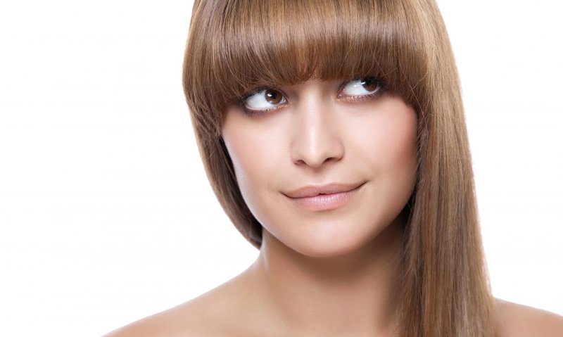 Girl with an arched bang