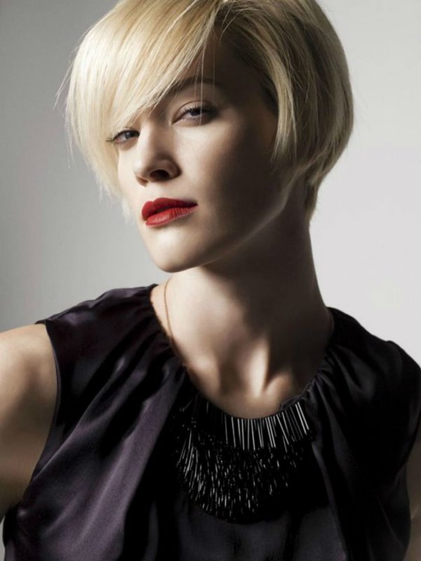 Girl with a caret and a slanting bang