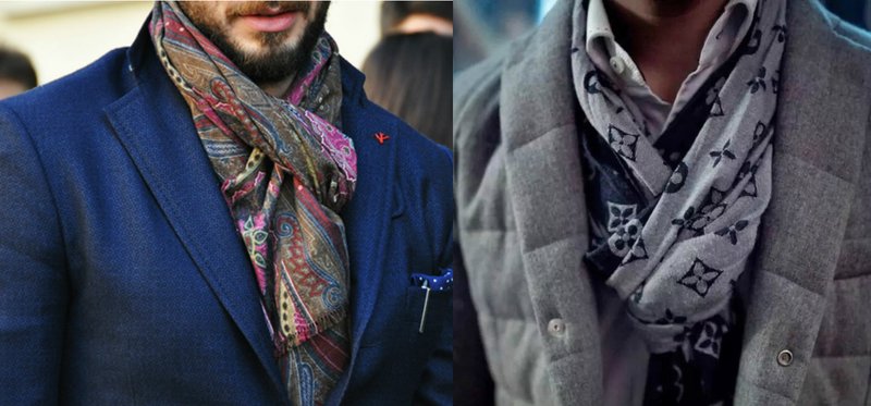 Men's scarves made of loose material Men's scarves made of loose material