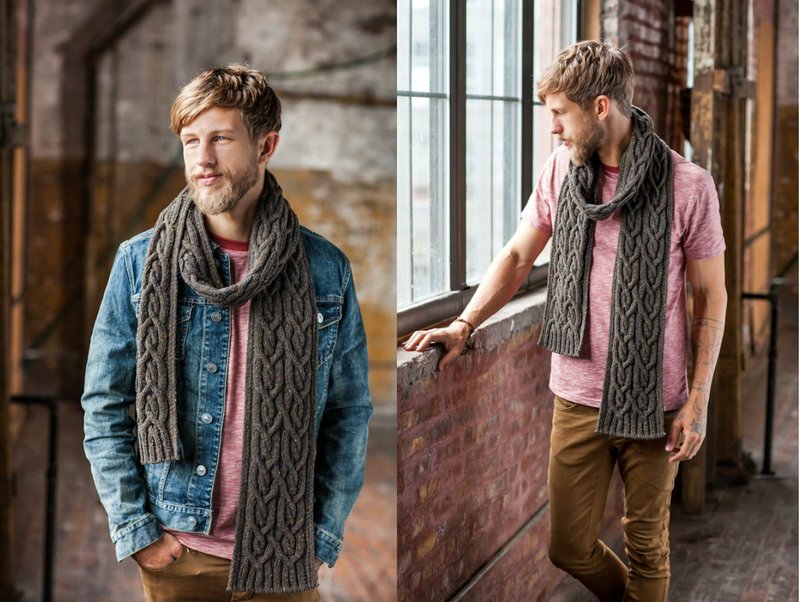Stylish look with a large knit scarf Stylish look with a large knit scarf