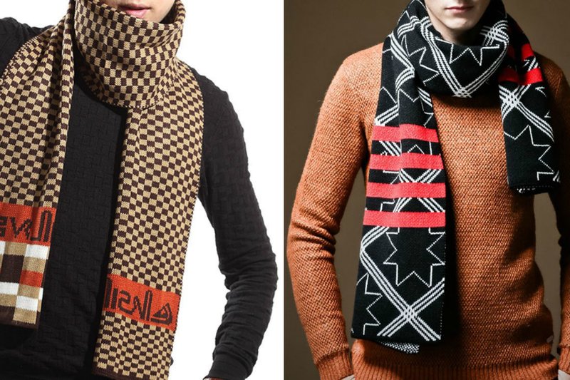 Fashion scarves for men: geometric patterns Fashion scarves for men: geometric patterns