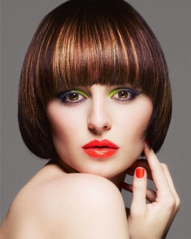 Sesson haircut girl with arched bangs