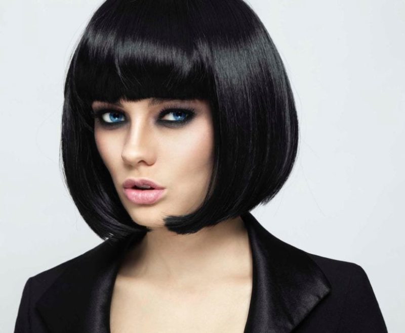 Straight bang bob
