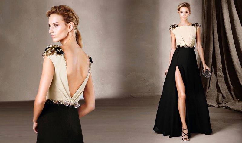 Dress with a slit and an open back Dress with a slit and an open back
