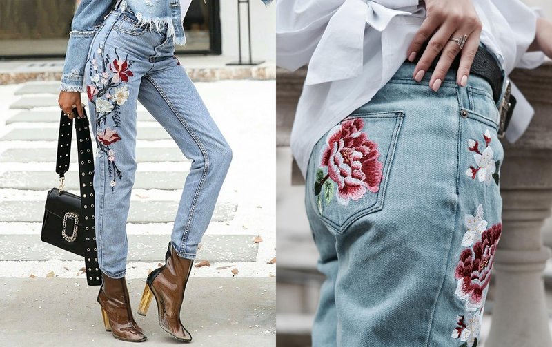 Decor jeans hand embroidered Decor jeans hand embroidered