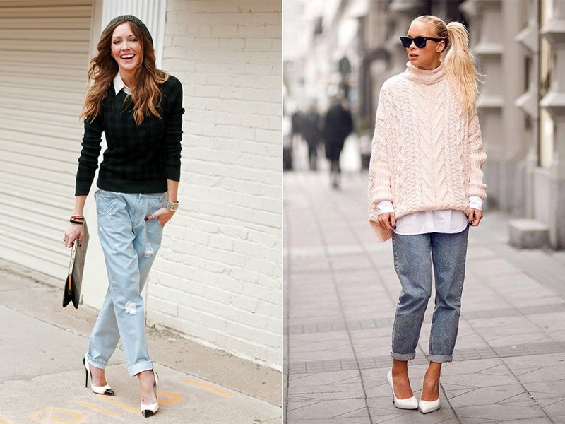 Boyfriend jeans and pumps: fashionable looks Boyfriend jeans and pumps: fashionable looks