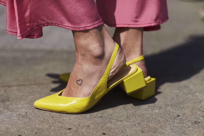 Yellow low heel shoes Yellow low heel shoes